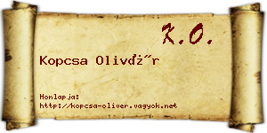 Kopcsa Olivér névjegykártya