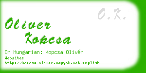 oliver kopcsa business card