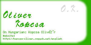 oliver kopcsa business card